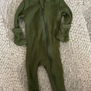 Forest Green Kids Footed One Piece
